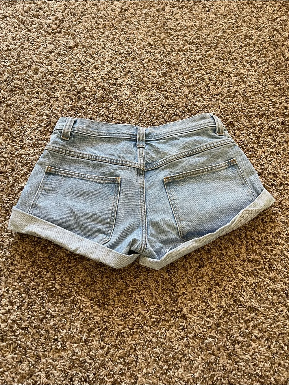 John Galt Brandy‎ Melville Cuffed Denim Shorts Size 5 Light Wash High Rise Boho